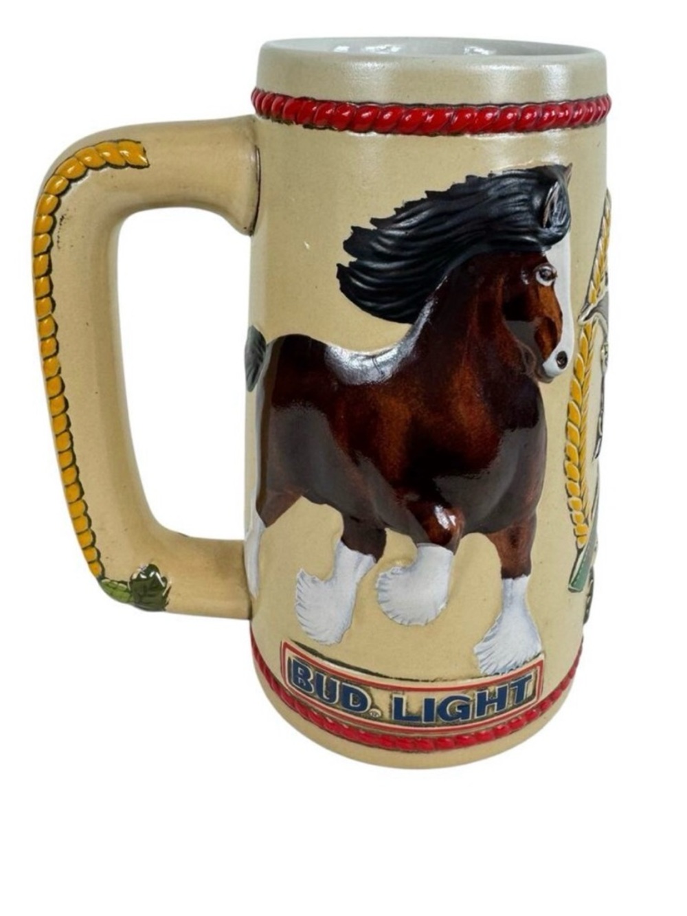 Vintage Anheuser-Busch Ceramarte Brazil 1980s Clydesdale Handled Beer Stein